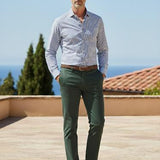 Xacus Camicia a Righe bianche e blu in Cotone taglia collo 42