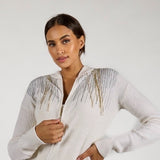 Wool blend sweater with crystals