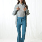 Cardigan sweater with appliqués