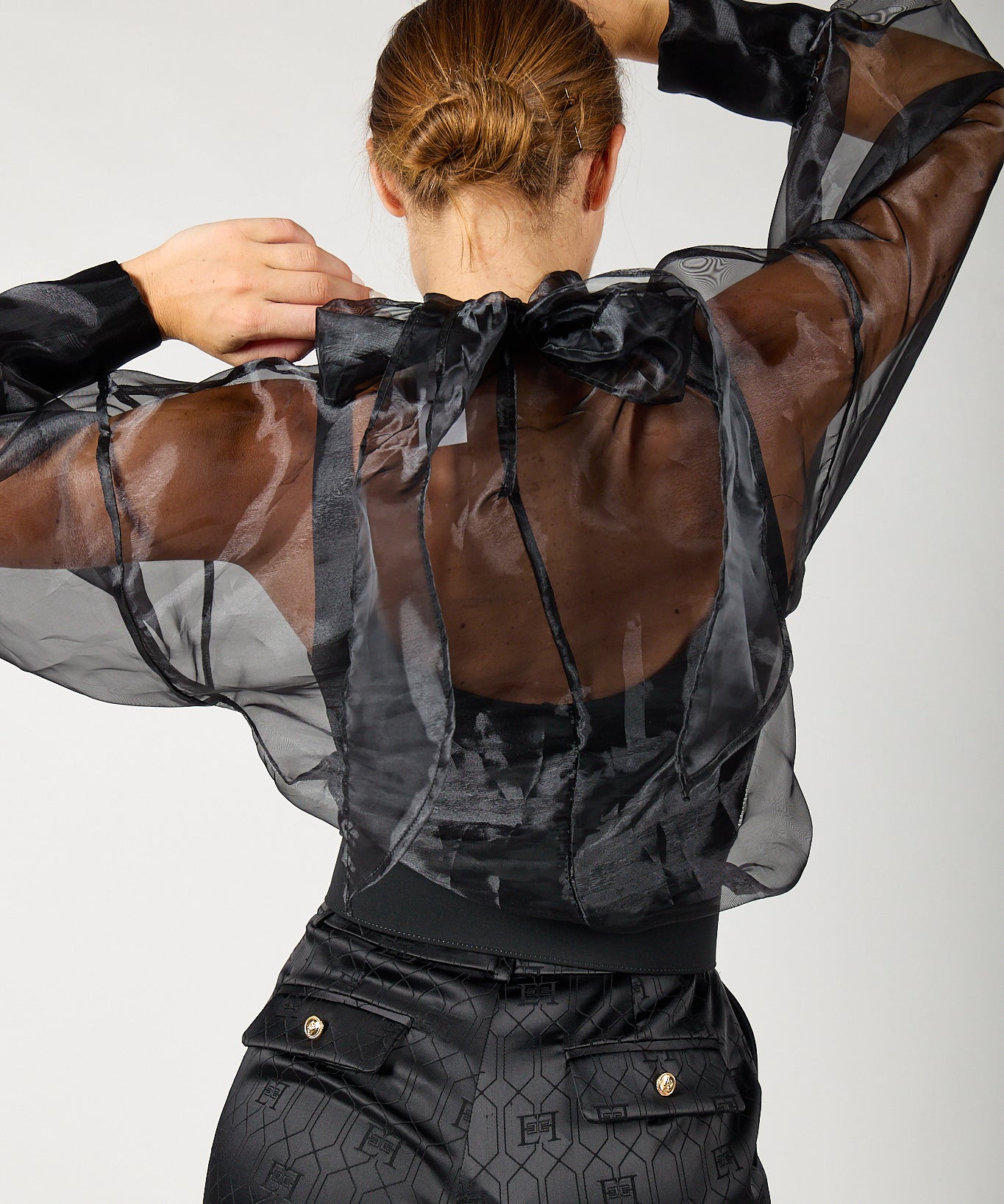 Organza shirt with maxi bow